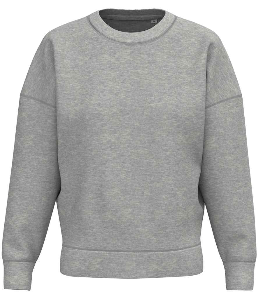 Native Spirit Ladies Crew Neck Sweatshirt in Moon Grey Heather, front view