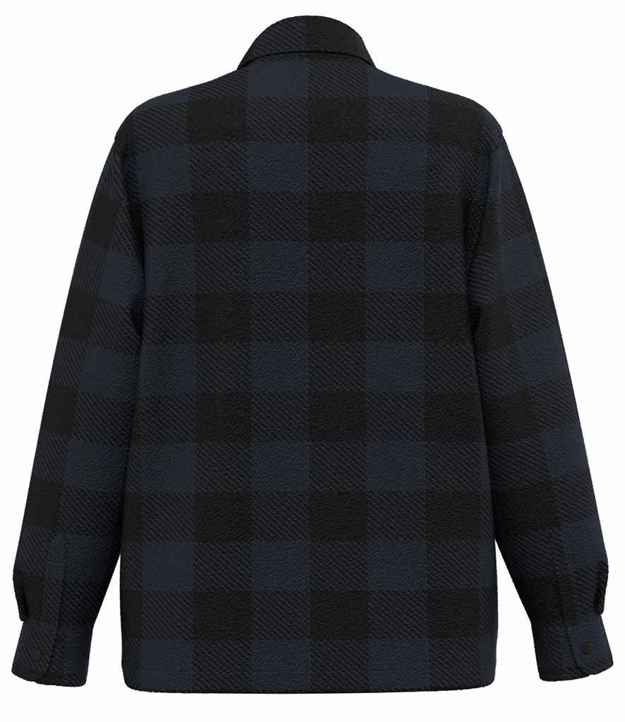 Native Spirit Checked Padded Overshirt in Navy/Black, back view