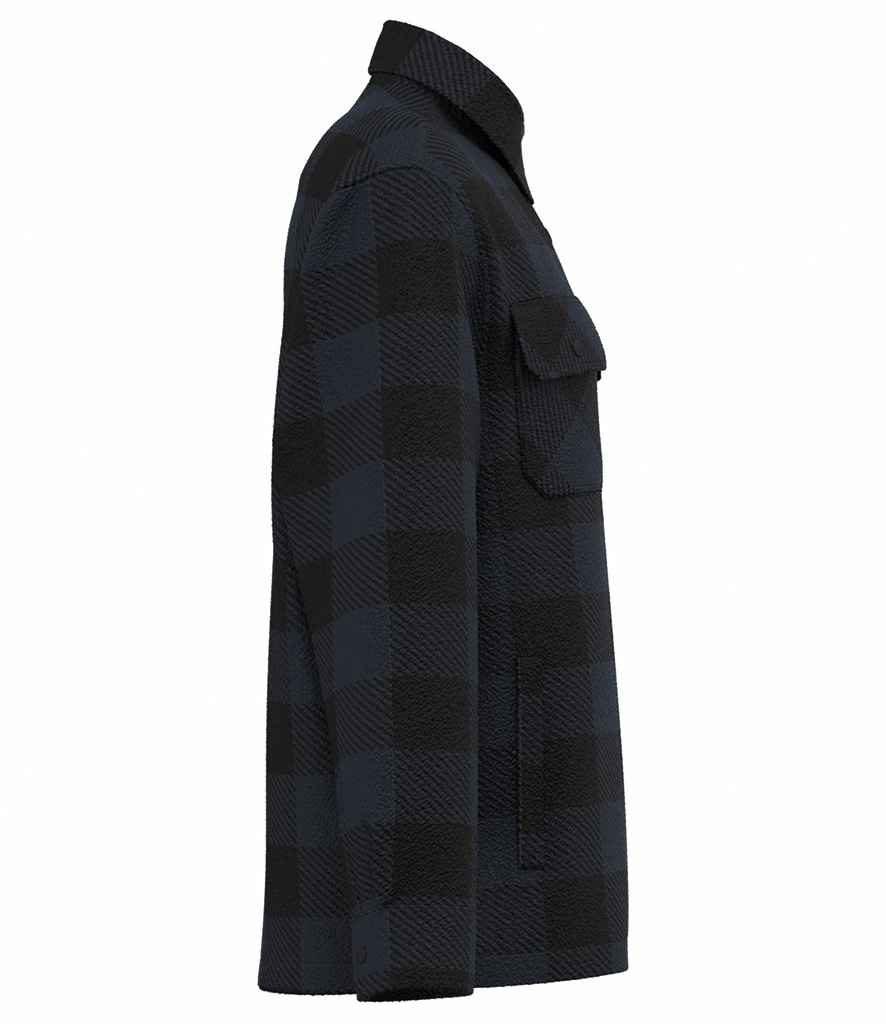 Native Spirit Checked Padded Overshirt in Navy/Black, back view