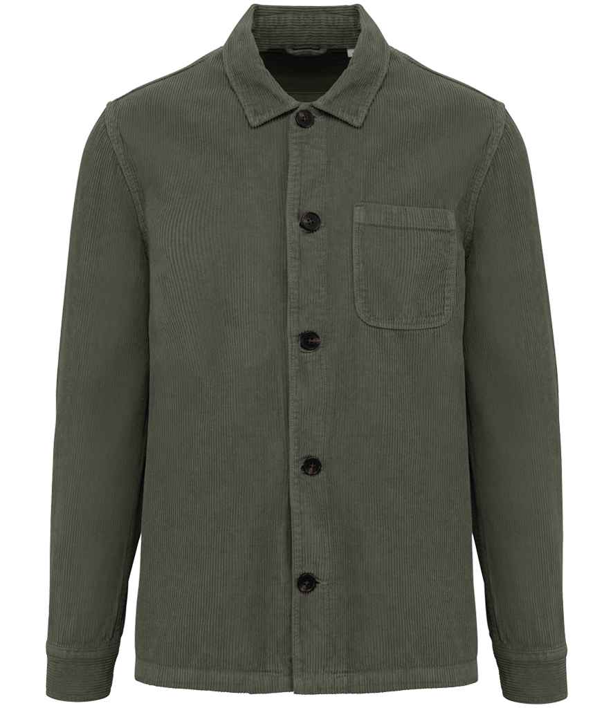 Native Spirit Corduroy Jacket in Washed Organic Khaki, front view