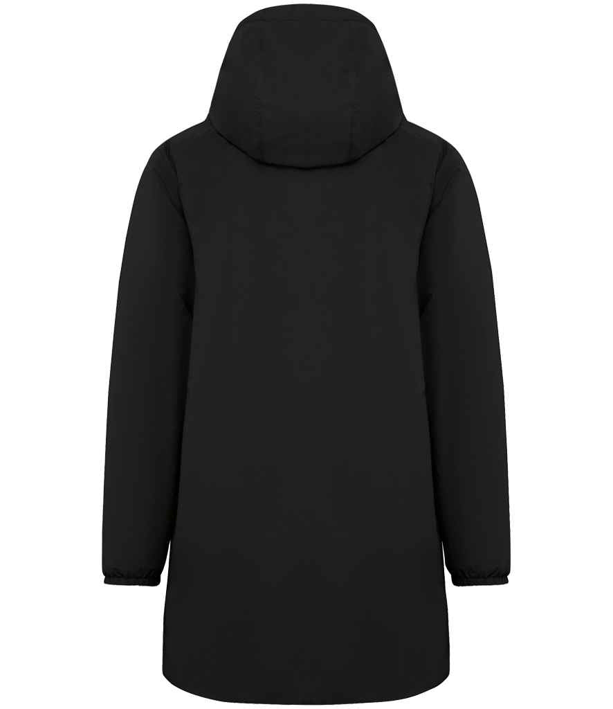 Native Spirit Unisex Sherpa Lined Waterproof Jacket in Black, back view