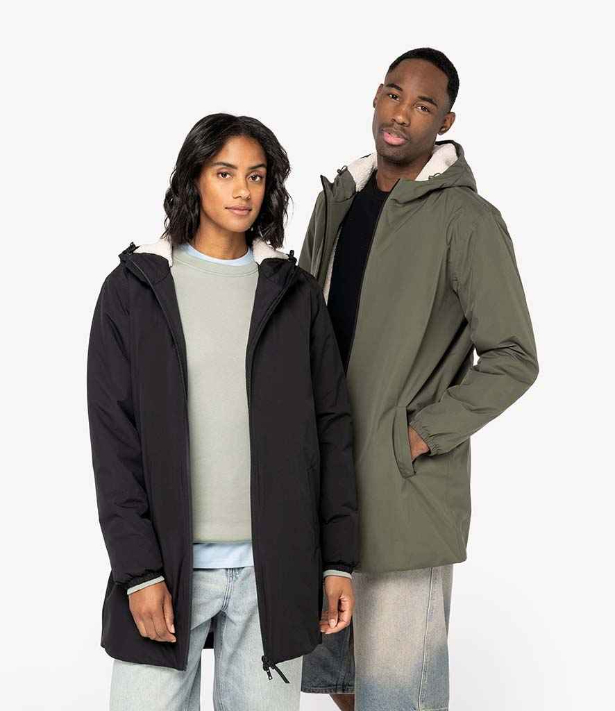 Native Spirit Unisex Sherpa Lined Waterproof Jacket in Black