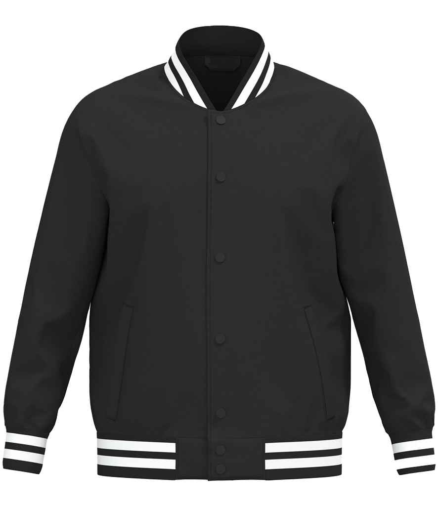 Native Spirit Unisex Varsity Padded Jacket in Black, front view