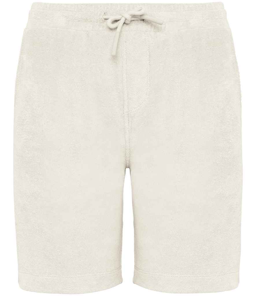 Native Spirit Kids Drawcord Terry Towel Shorts in Ivory, front view