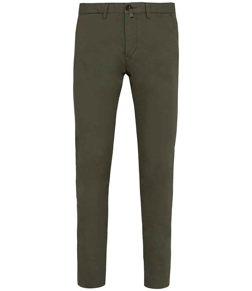 Native Spirit Chino Trousers in Organic Khaki, front view