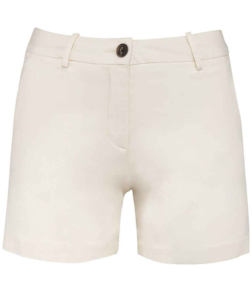 Native Spirit Ladies Chino Shorts in Ivory, front view