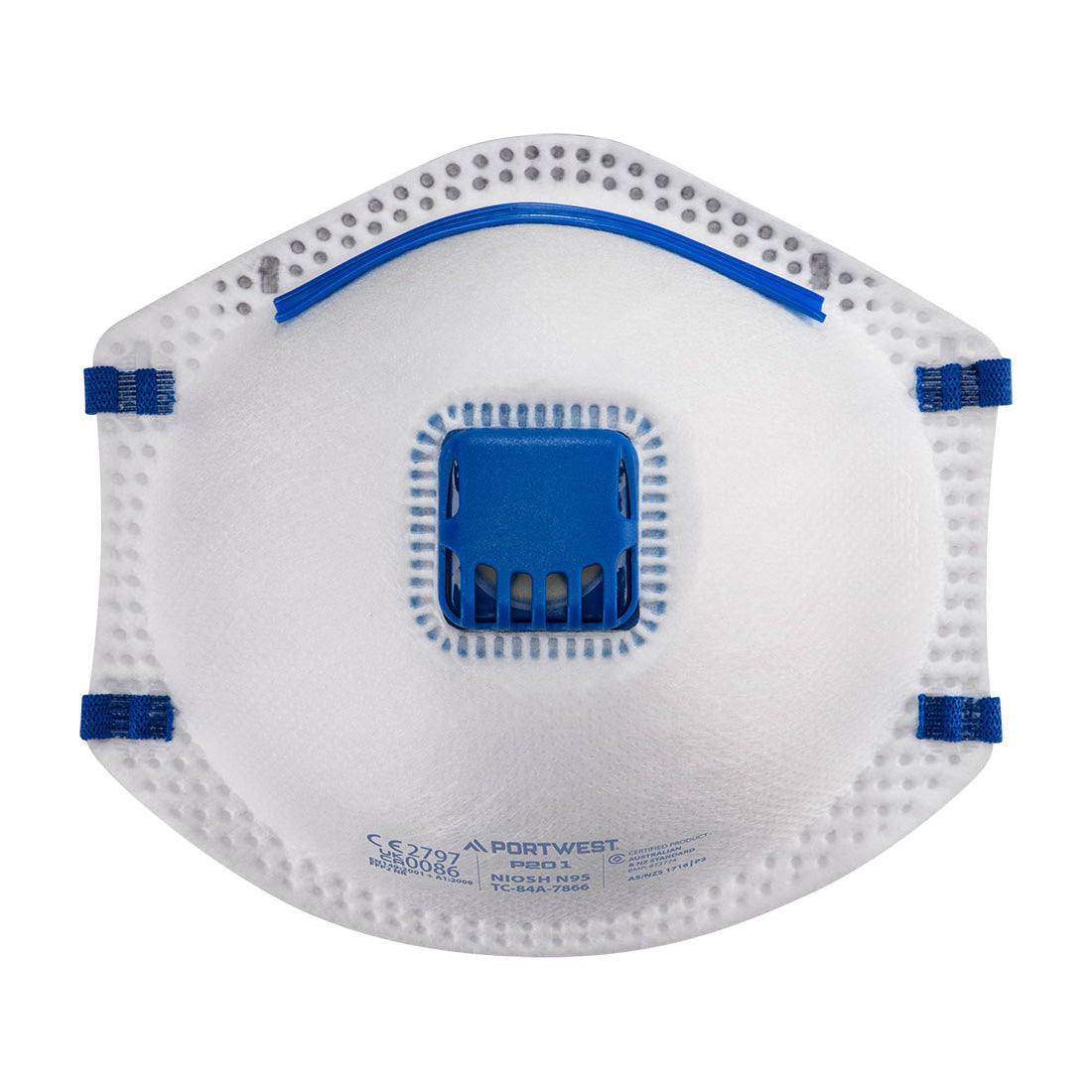 Portwest FFP2 Valved Respirator in White, main product image