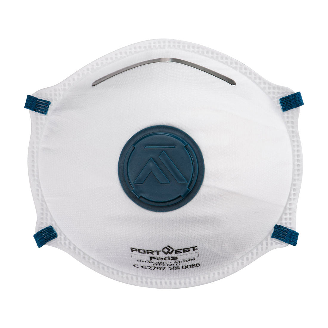 Portwest FFP2 Valved Dolomite Respirator in White, main product image