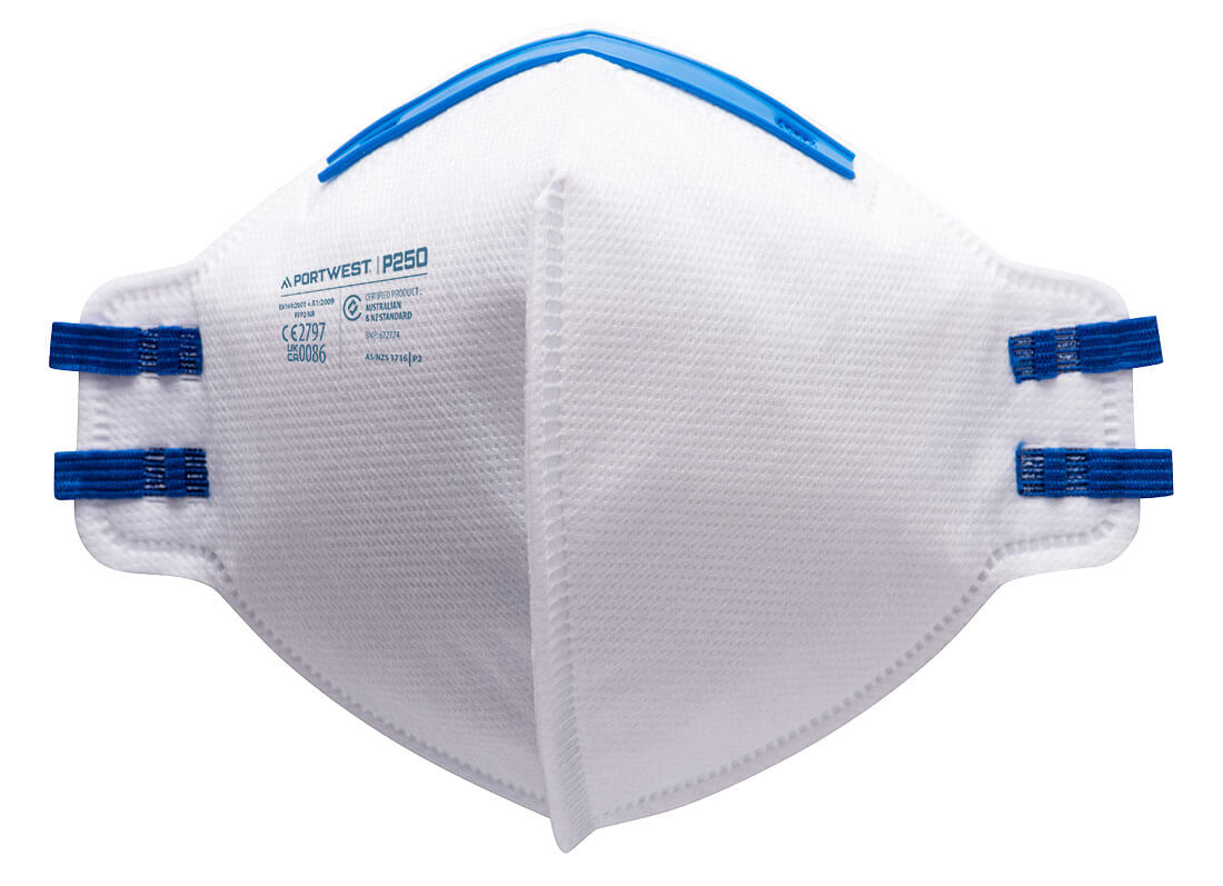 Portwest FFP2 Fold Flat Respirator in White, main product image