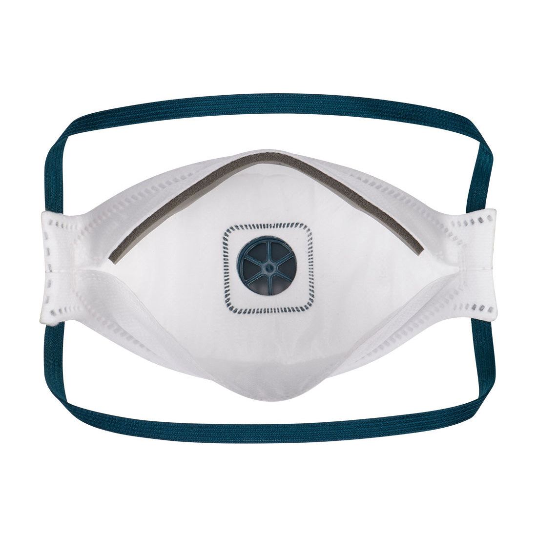 Portwest P261 Trifold Valved Dolomite FFP2 Respirator (Pk10) in White, back view