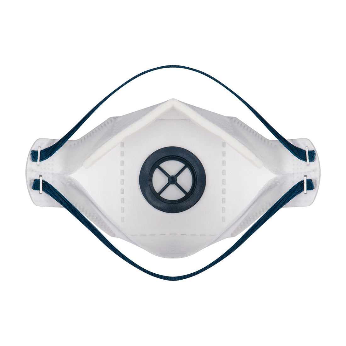 Portwest P291 EAGLE FFP2 Valved Dolomite Fold Flat Respirator (Pk10) in White, back view