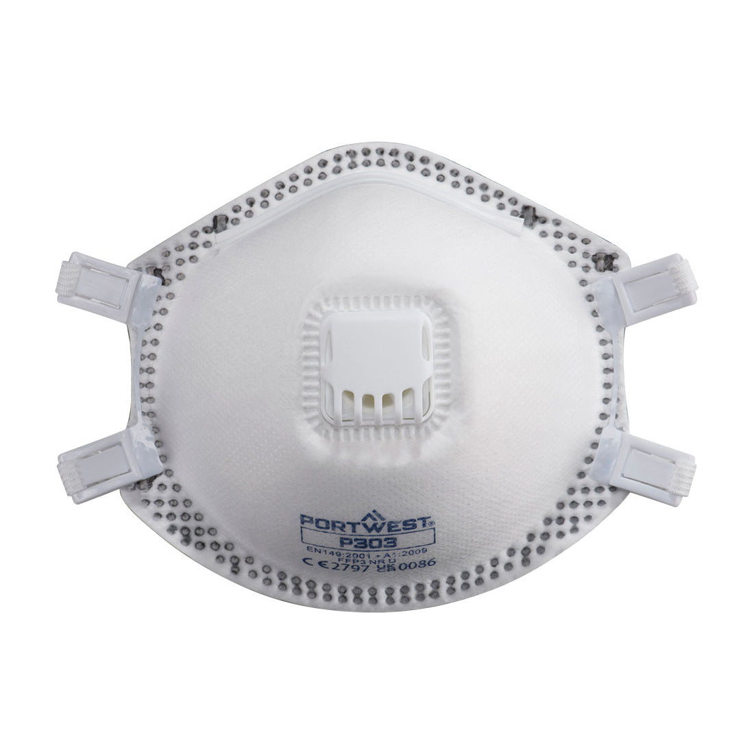 Portwest FFP3 Valved Dolomite Respirator in White, main product image