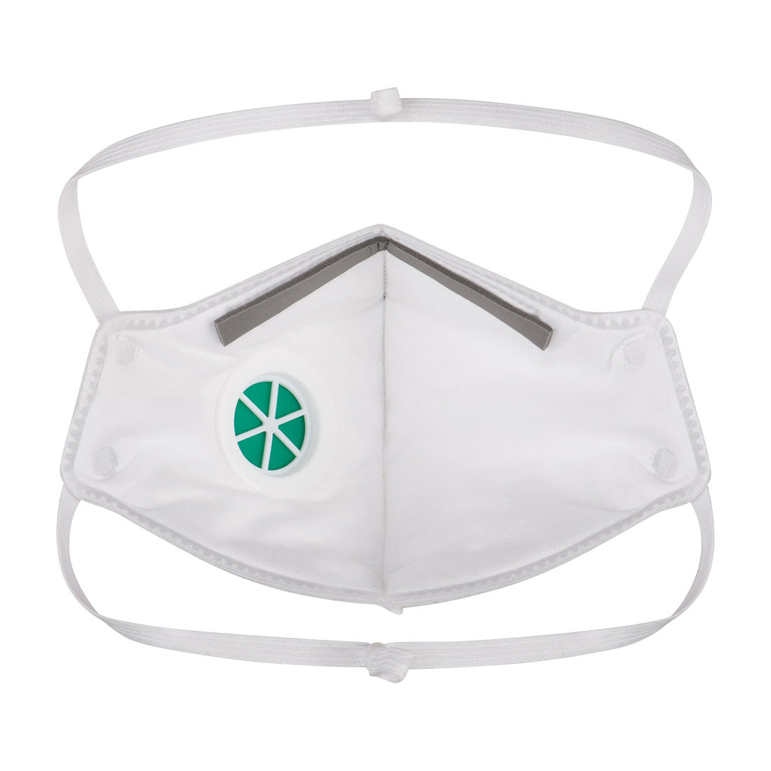 Portwest P310 FFP3 Valved Dolomite Fold Flat Respirator (Pk3) in White, back view
