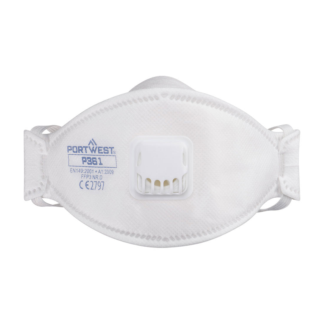 Portwest Trifold Valved Dolomite FFP3 Respirator in White, main product image