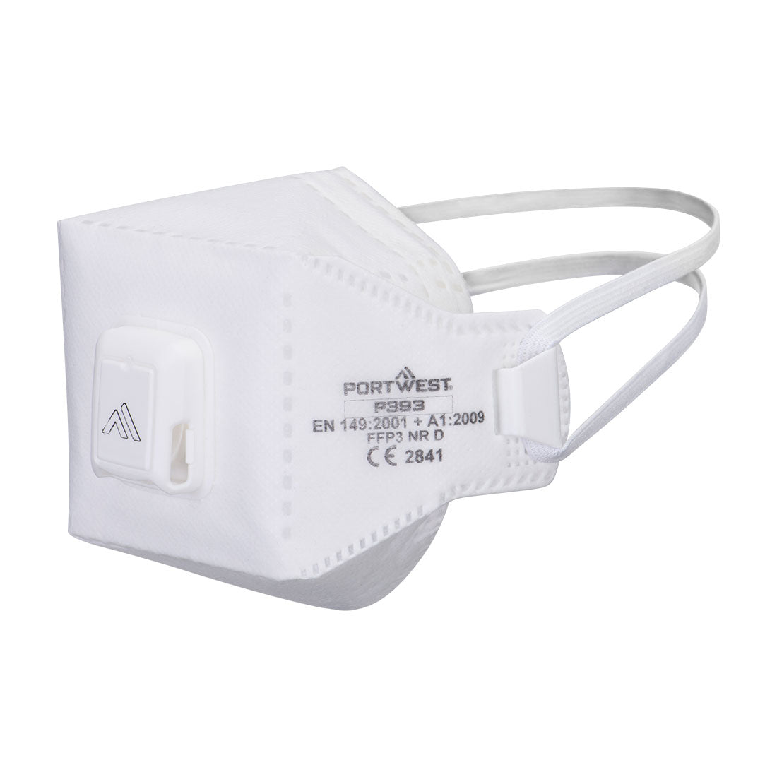 Portwest EAGLE PRO FFP3 Valved Dolomite Fold Flat Respirator in White, main product image