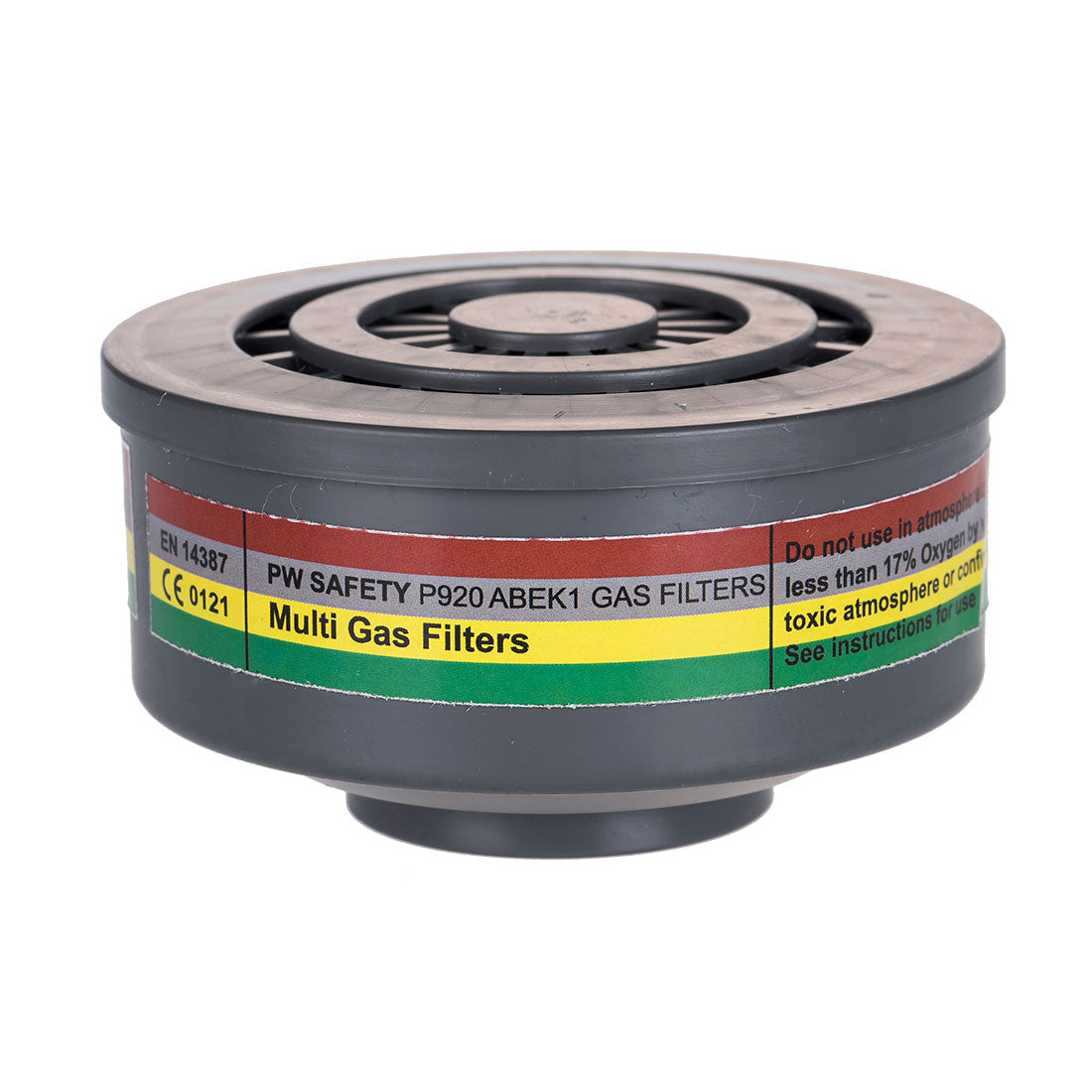 Portwest ABEK1 Gas Filter Special Thread Connection in Grey, main product image