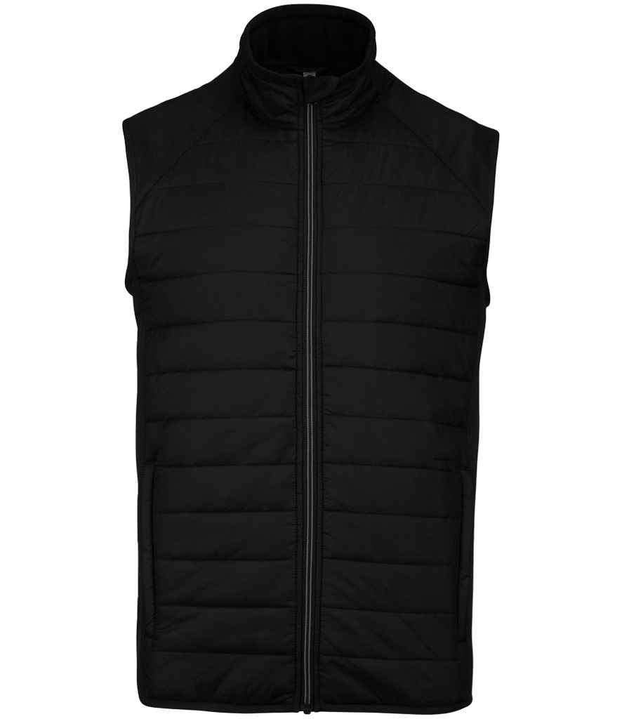 Proact Dual Fabric Sports Bodywarmer in Black/Black, front view