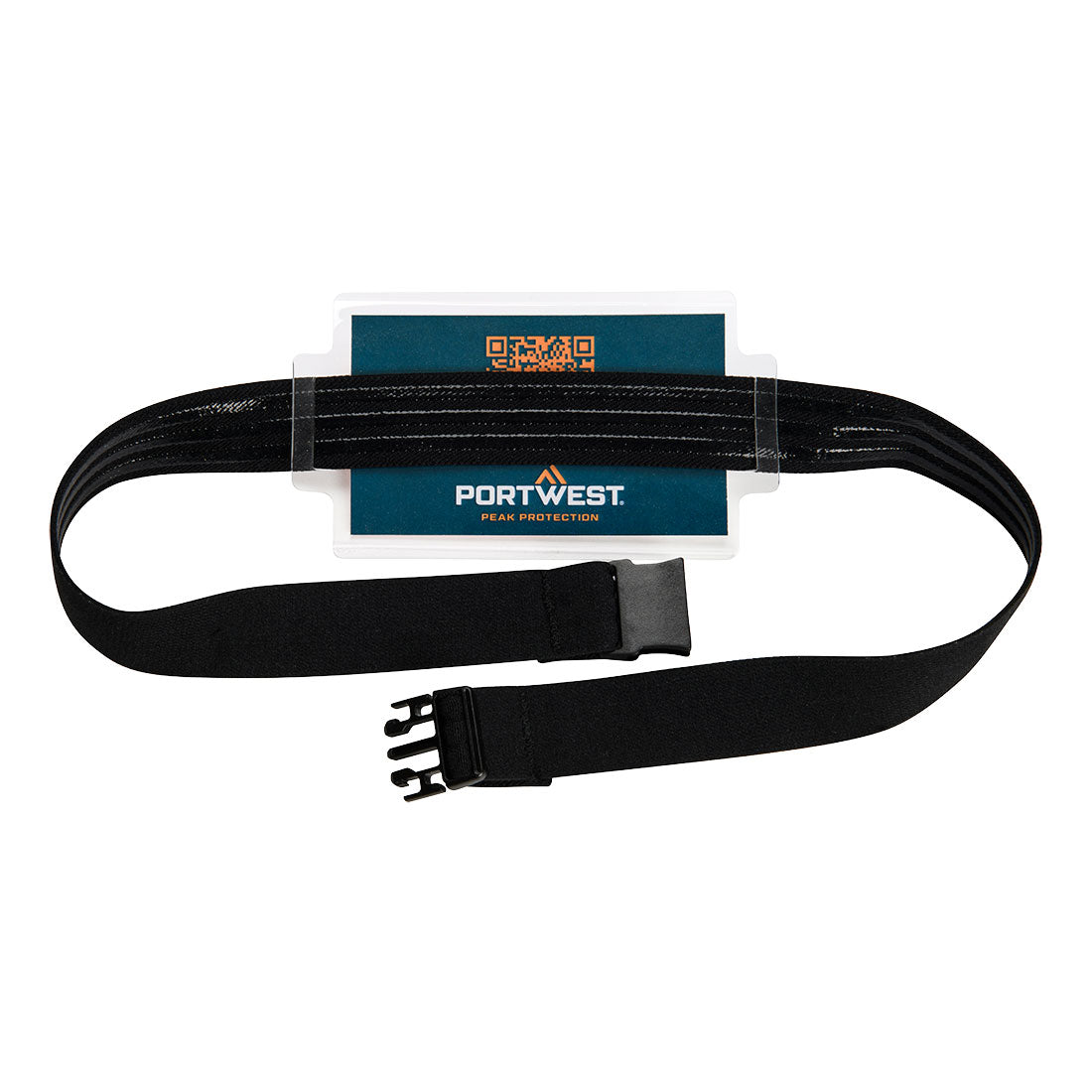 Portwest PA40 Universal Helmet Badge Holder in Black, back view
