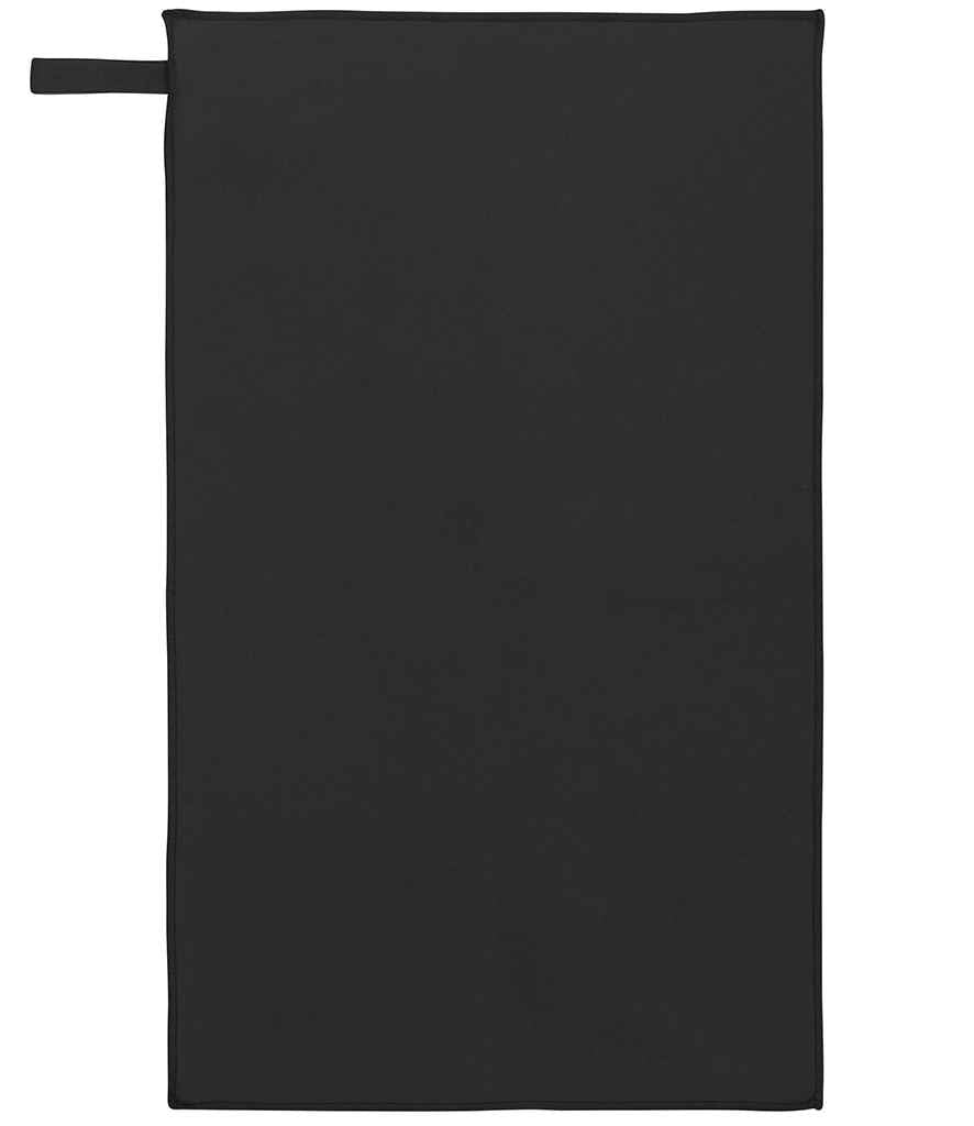 Proact 70 x 120 Microfibre Sports Towel in Black, front view