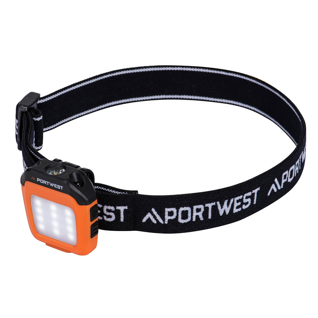 Portwest USB Rechargeable Multi-function LED Cap Light in Orange/Black, main product image