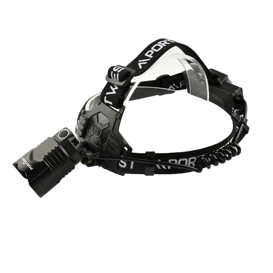 Portwest PA81 High Power Focusing Head Light in Black, back view
