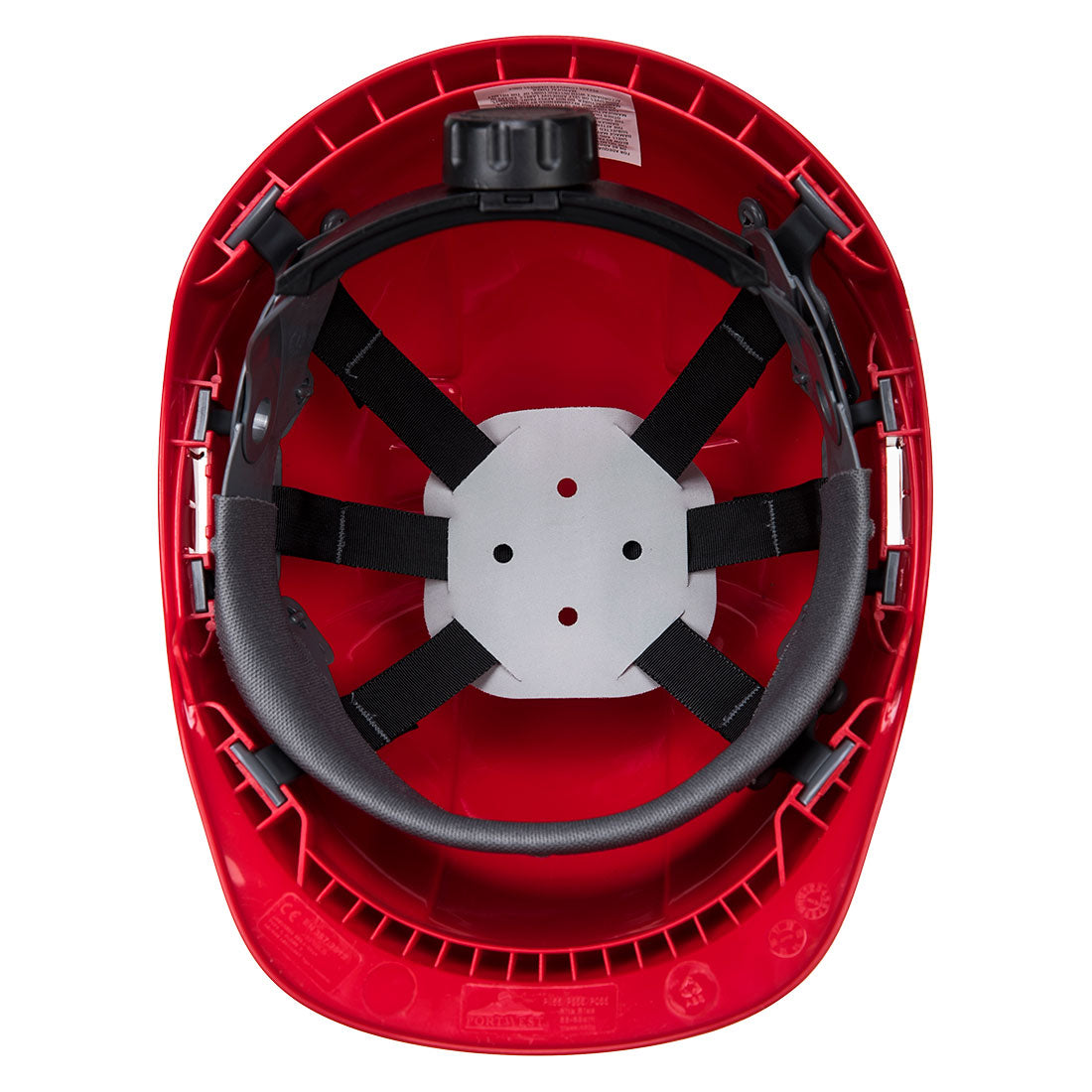 Portwest PB55 Endurance Badge Holder Helmet in Red, back view