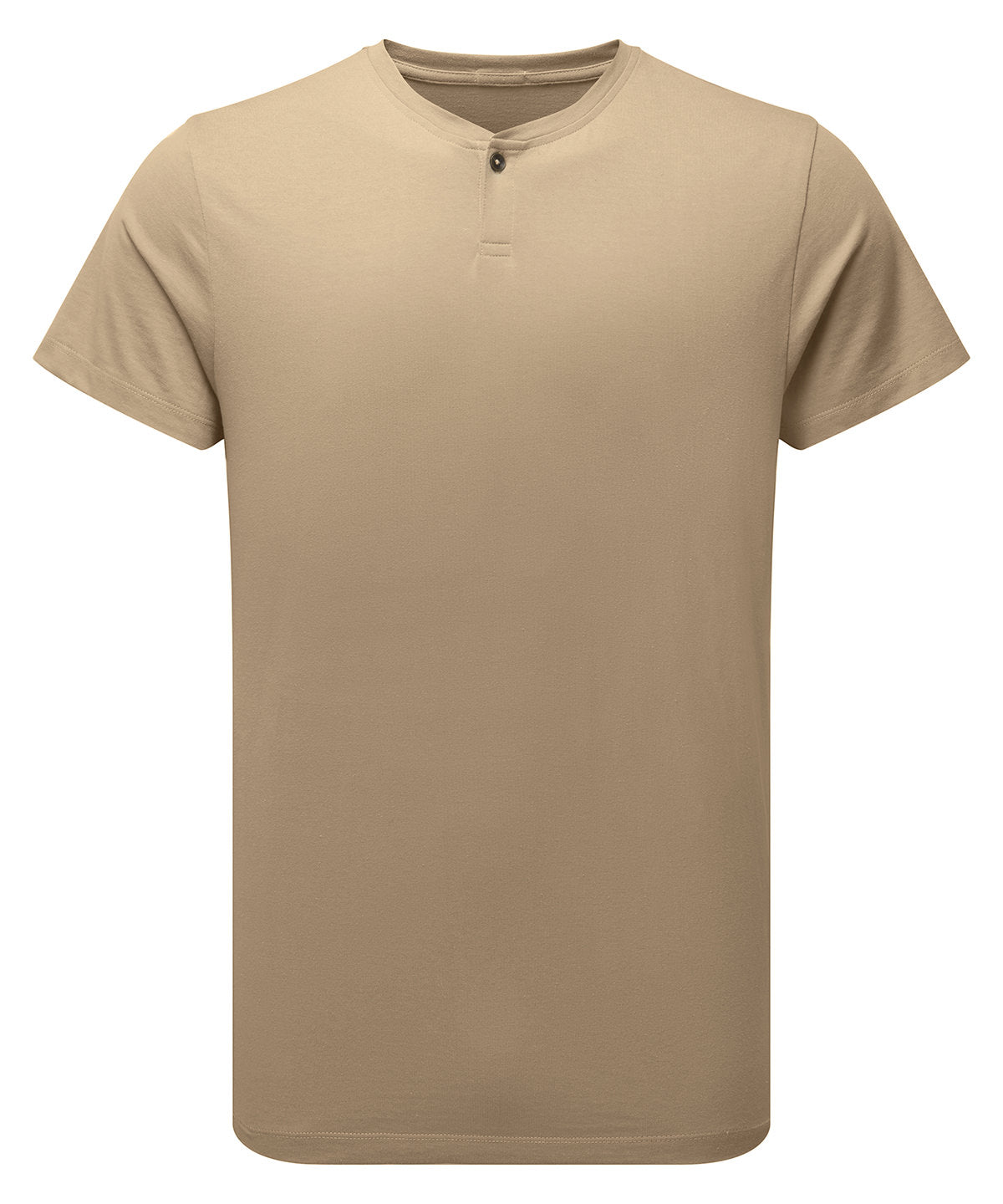 Premier Men’s Cotton Rich ‘Comis’ Tee in Khaki, front view