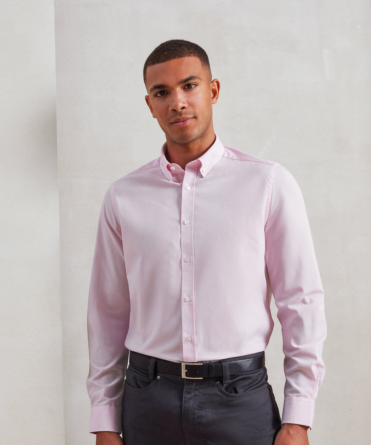 Premier Cotton-rich Oxford stripes shirt, lifestyle photo