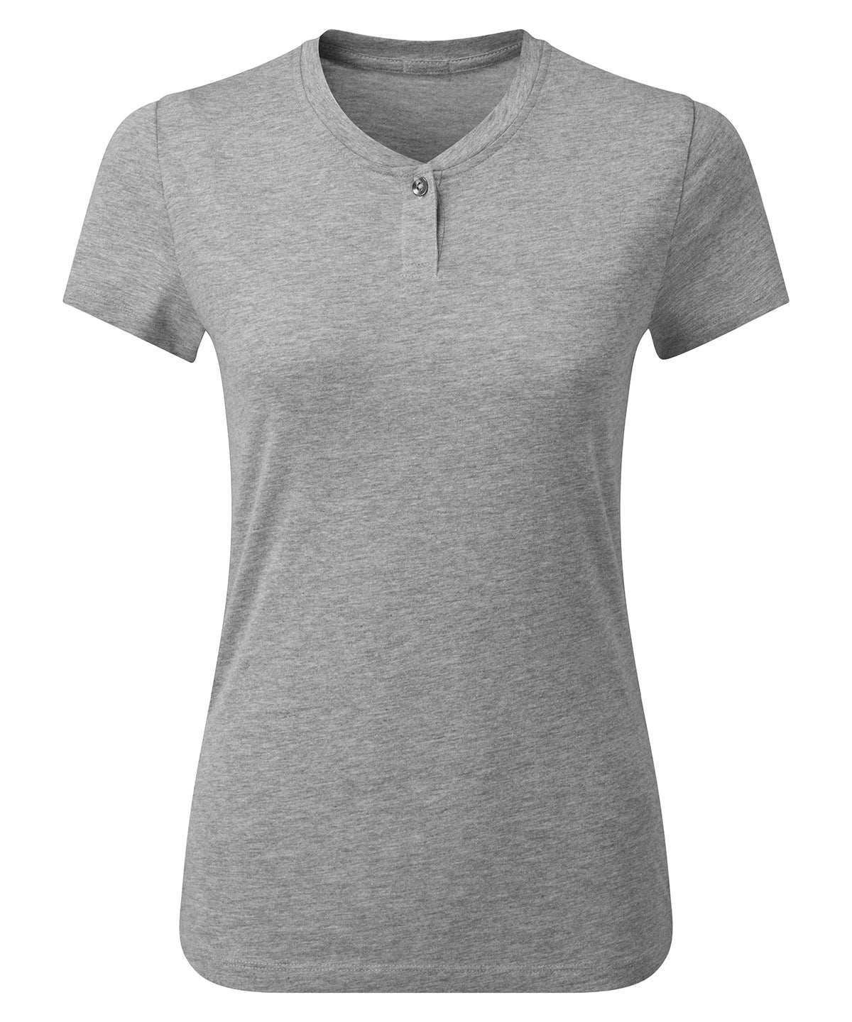 Premier Women’s Cotton Rich‘Comis’ Tee in Grey Marl, front view