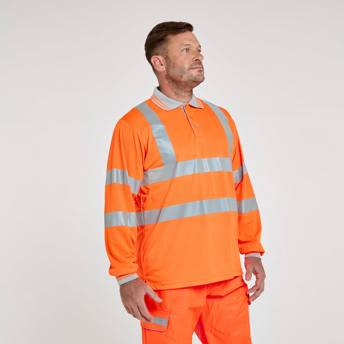 Pulsar Long Sleeve Polo Shirt Orange, image 3