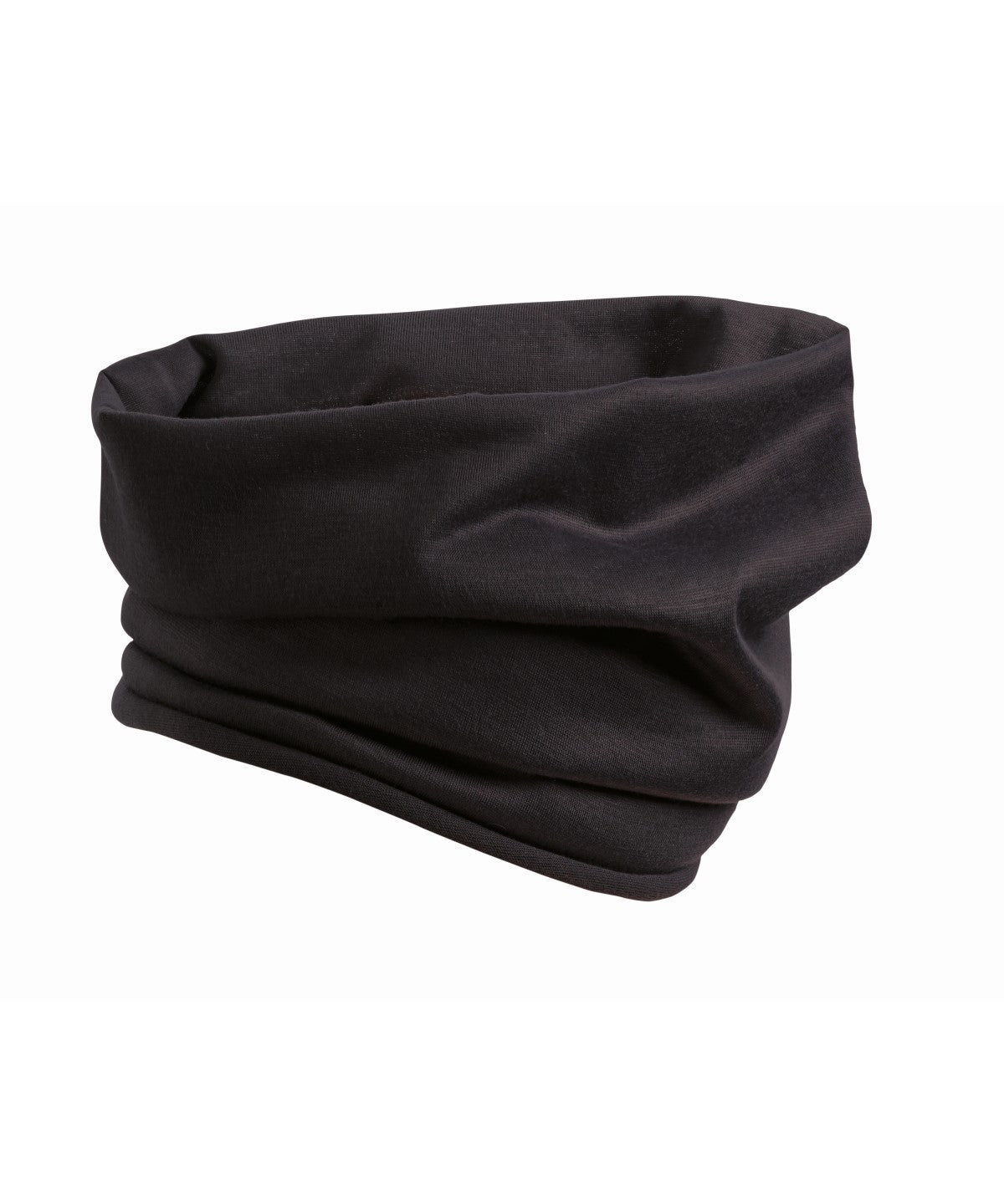 Premier Snood face covering in Black, front view