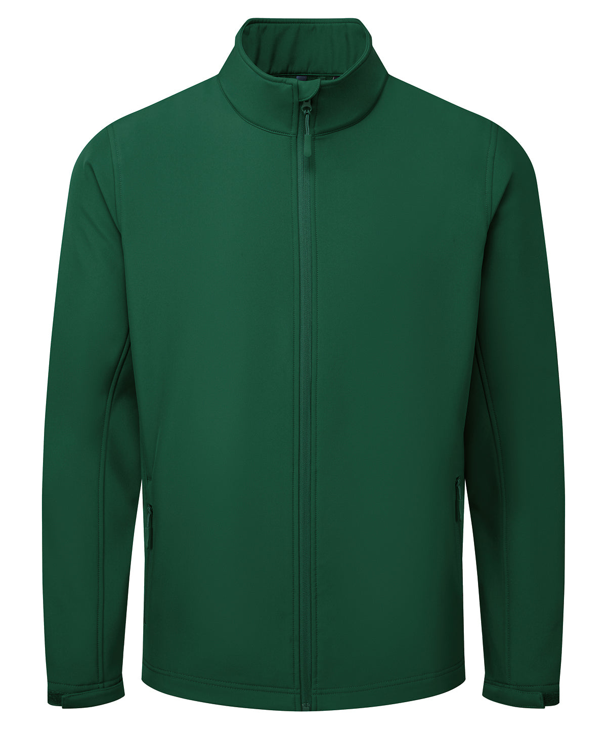 Premier Windchecker printable and recycled softshell jacket in Bottle, front view