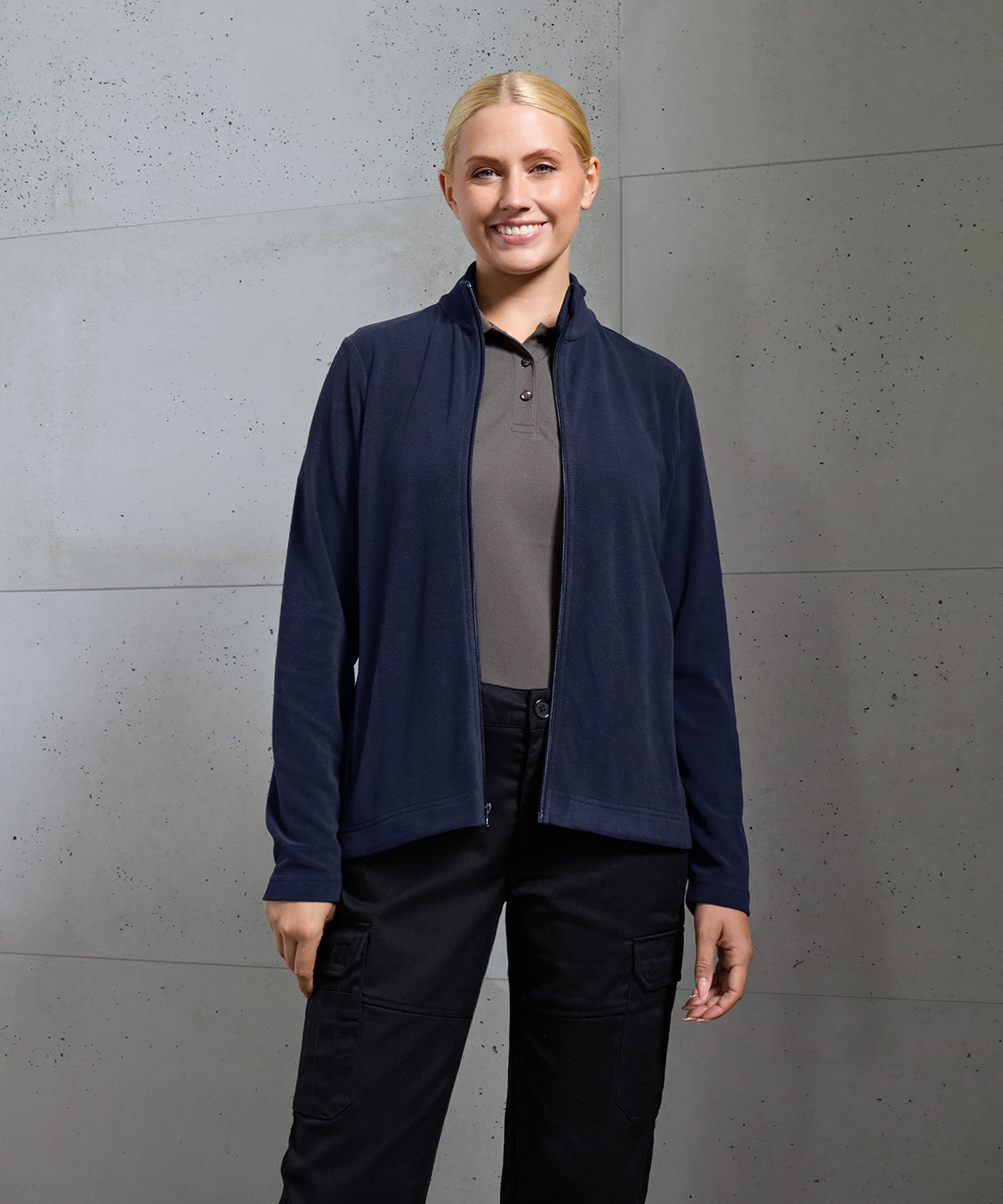 Premier Women's 'Recyclight Ultra' full-zip microfleece, lifestyle photo