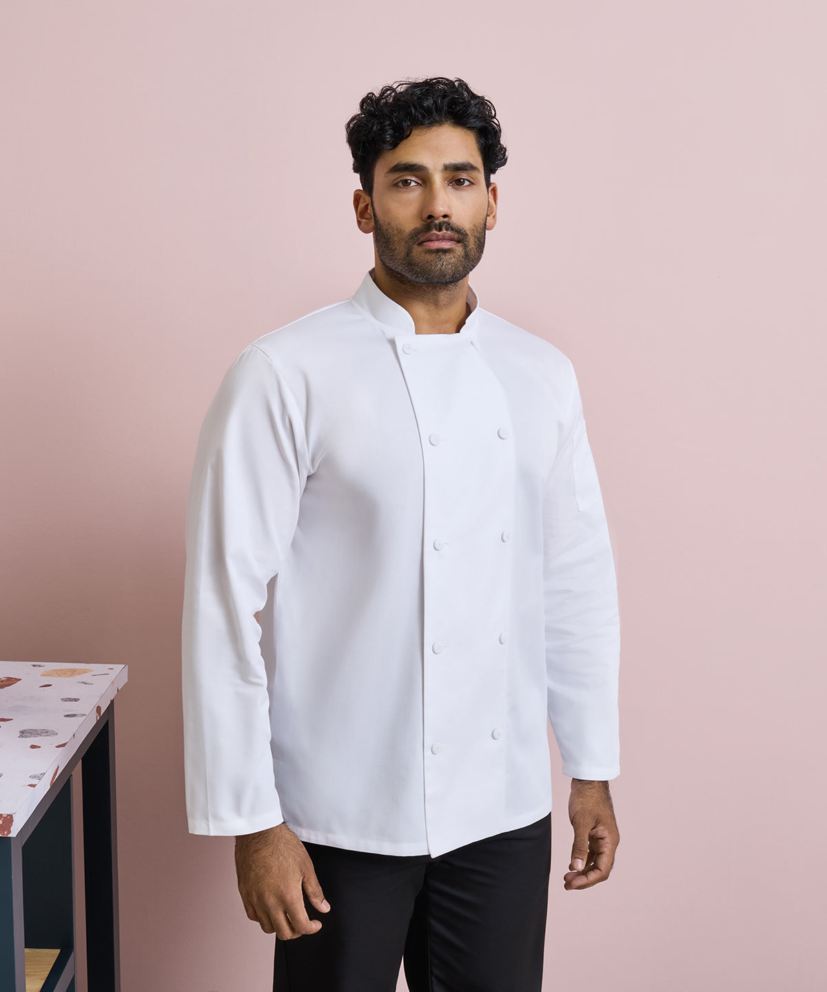 Premier Chef's Coolchecker long sleeve jacket, lifestyle photo