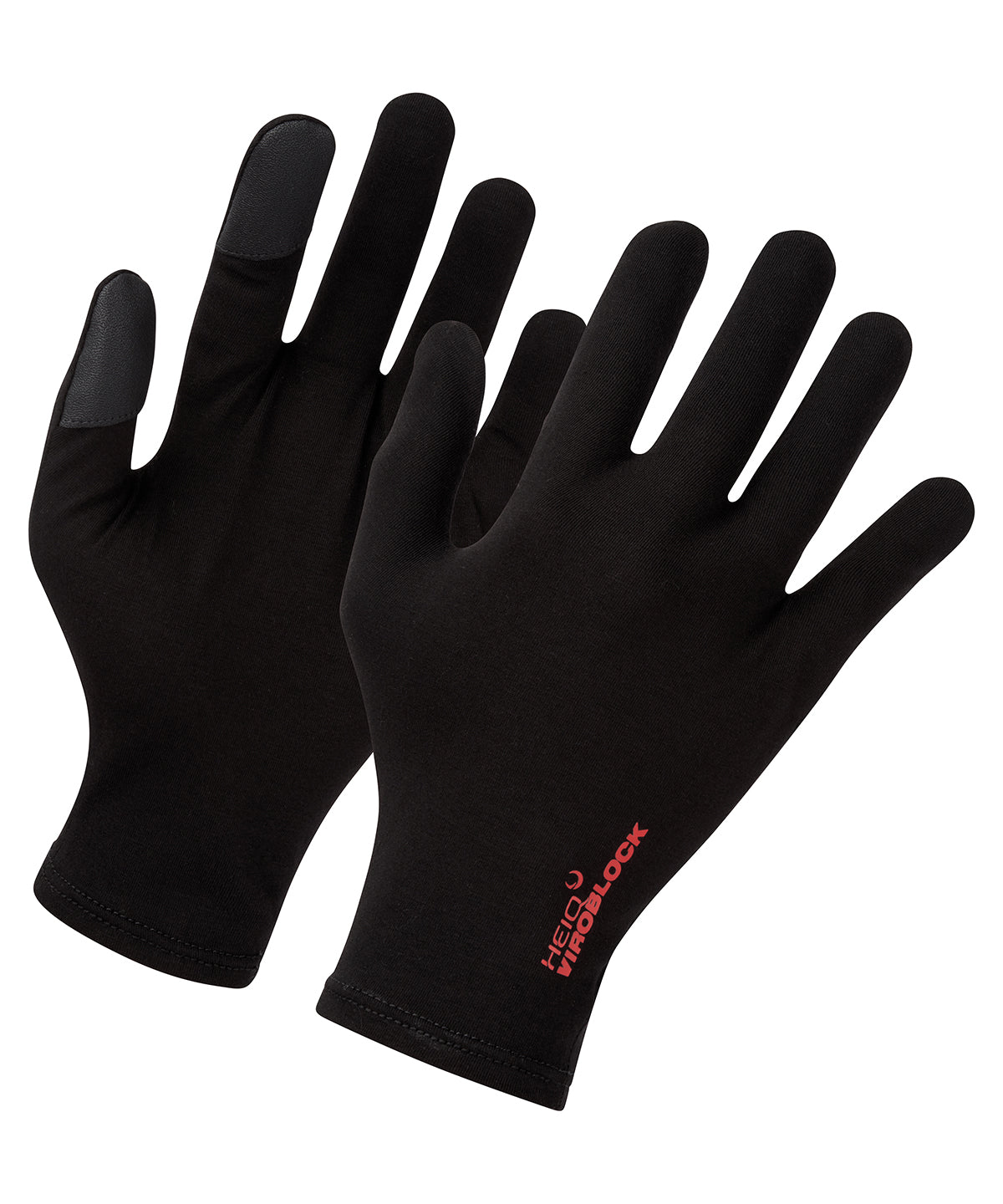 Premier Touch gloves, powered by HeiQ Viroblock (one pair) in Black, front view