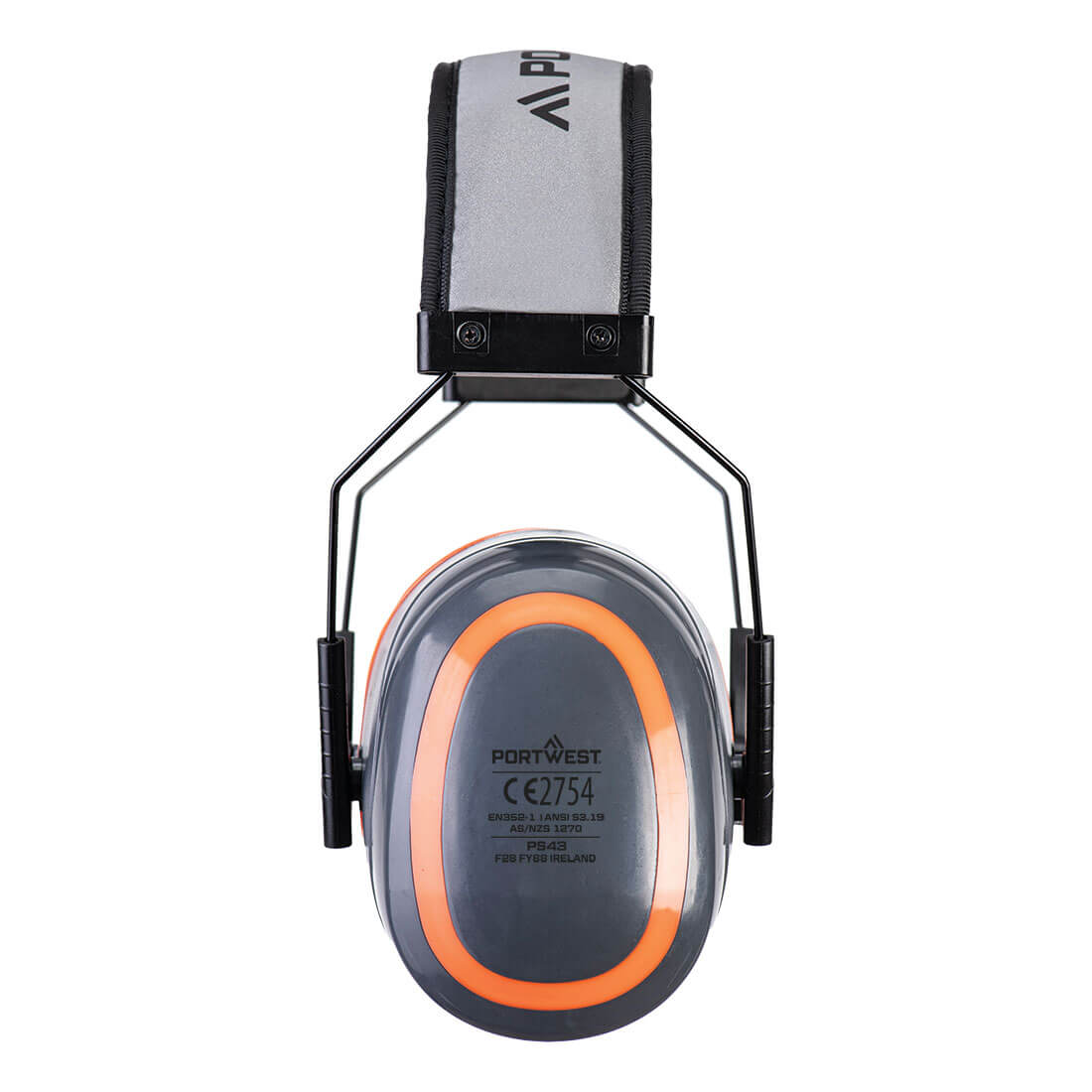 Portwest PS43 HV Extreme Ear Defenders High in Grey, back view