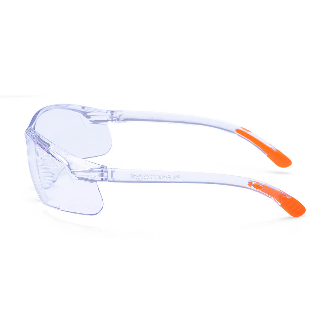 Portwest PW15 Fossa Safety Glasses in Clear, back view