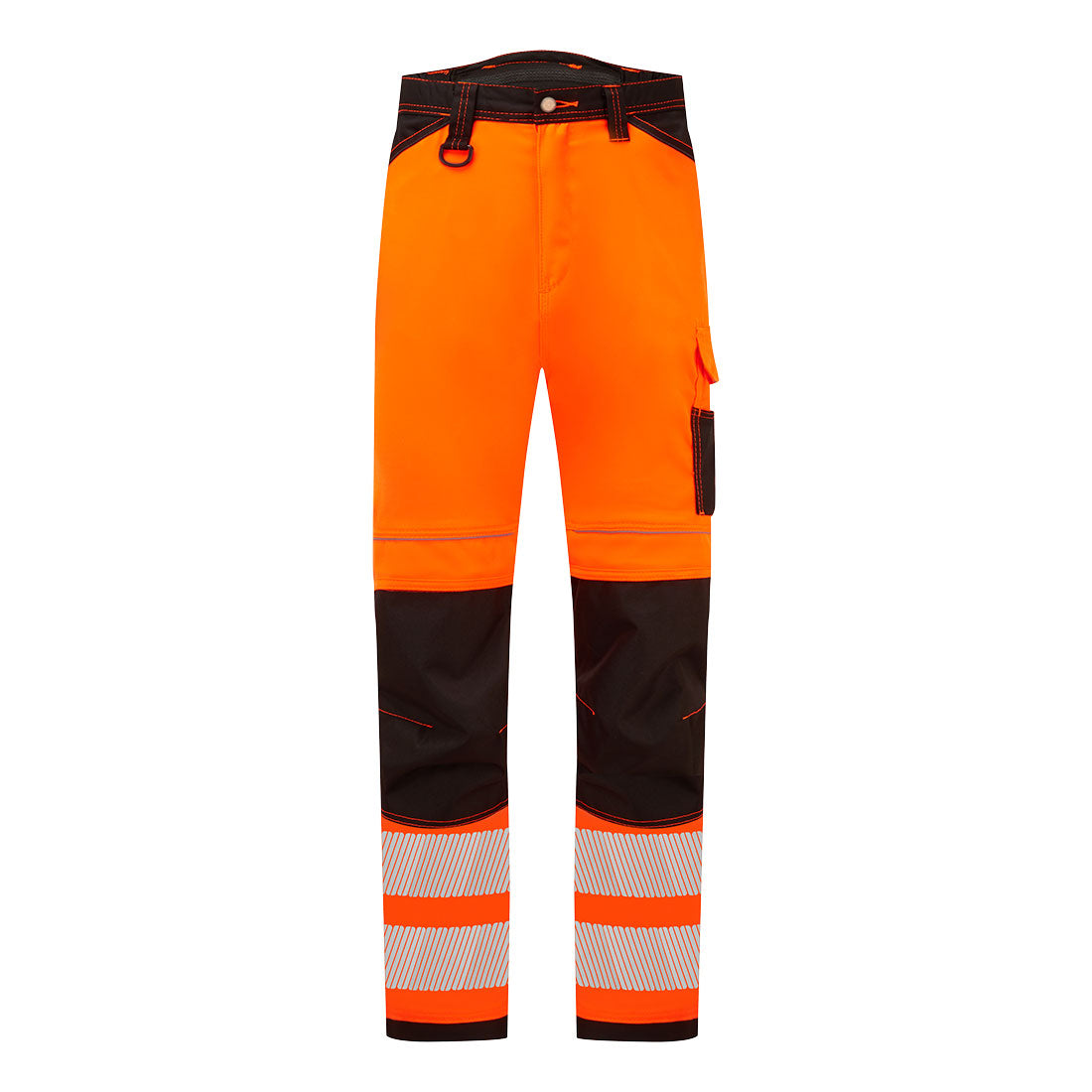 Portwest PW3 Hi-Vis Lightweight Stretch Work Trousers in Orange/Black, main product image