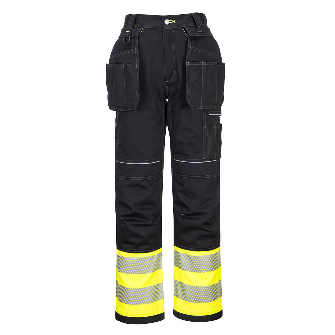 Portwest PW3 Hi-Vis Class 1 Holster Pocket Trousers in Yellow/Black, image 2