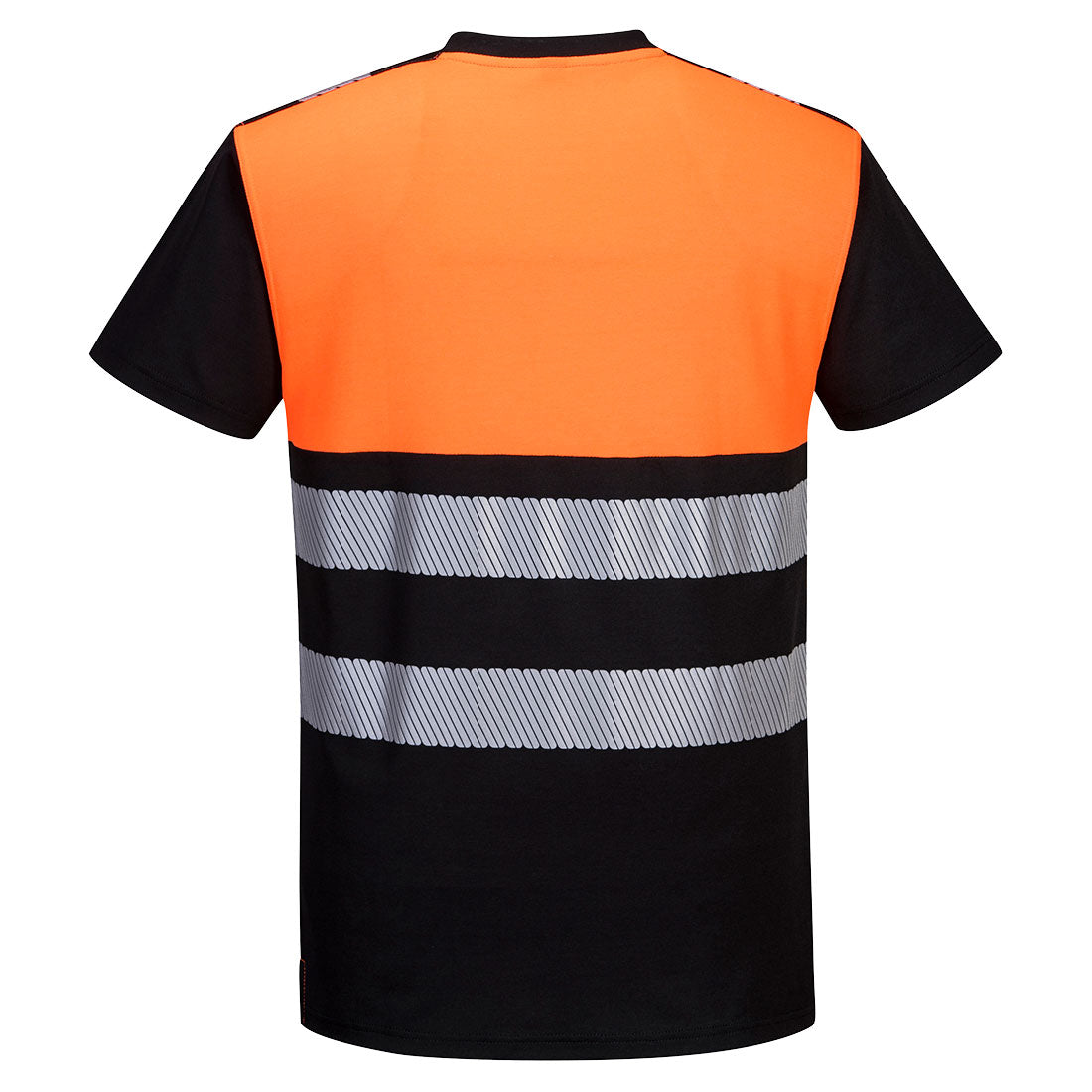 Portwest PW311 PW3 Hi-Vis Cotton Comfort Class 1 T-Shirt S/S in Black/Orange, back view