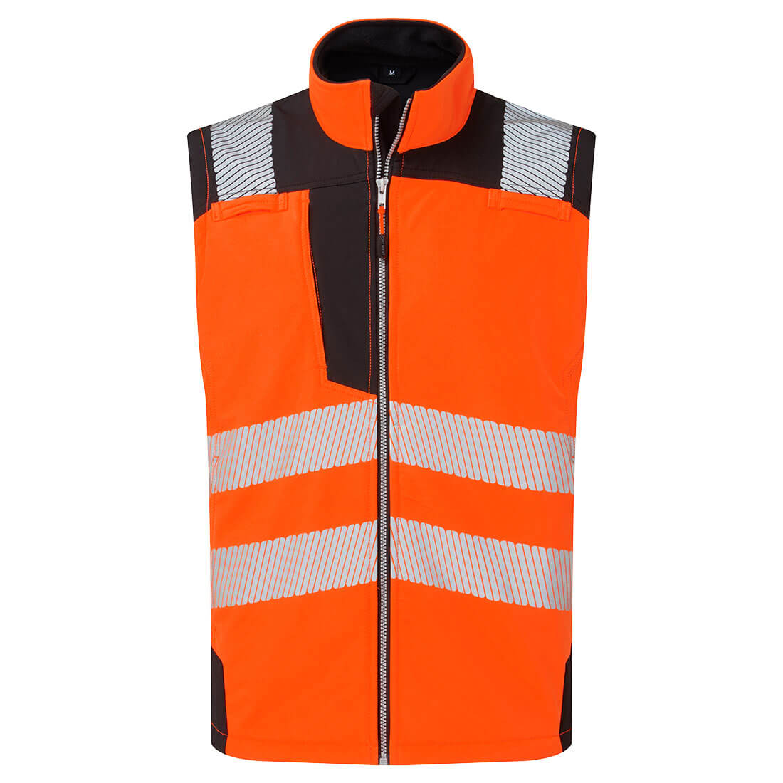 Portwest PW3 Hi-Vis Softshell Gilet in Orange/Black, main product image