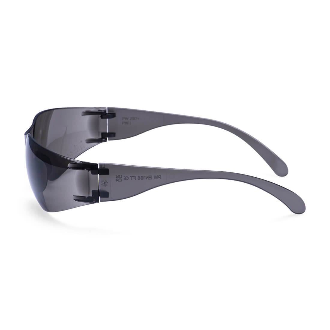 Portwest PW32 Wrap Around Safety Glasses in Black, back view