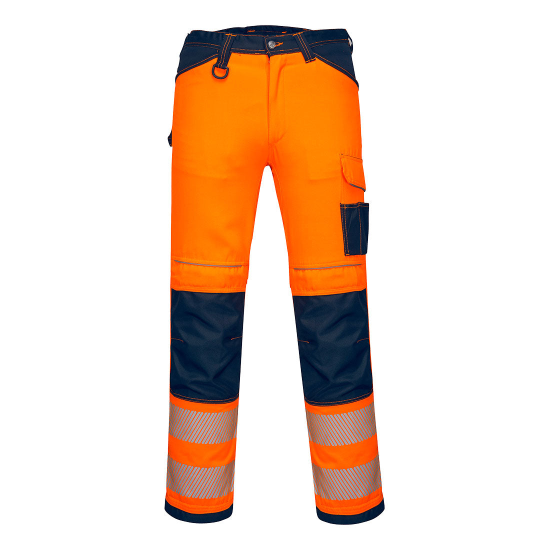 Portwest PW3 Hi-Vis Work Trousers in Orange/Navy Short, image 4
