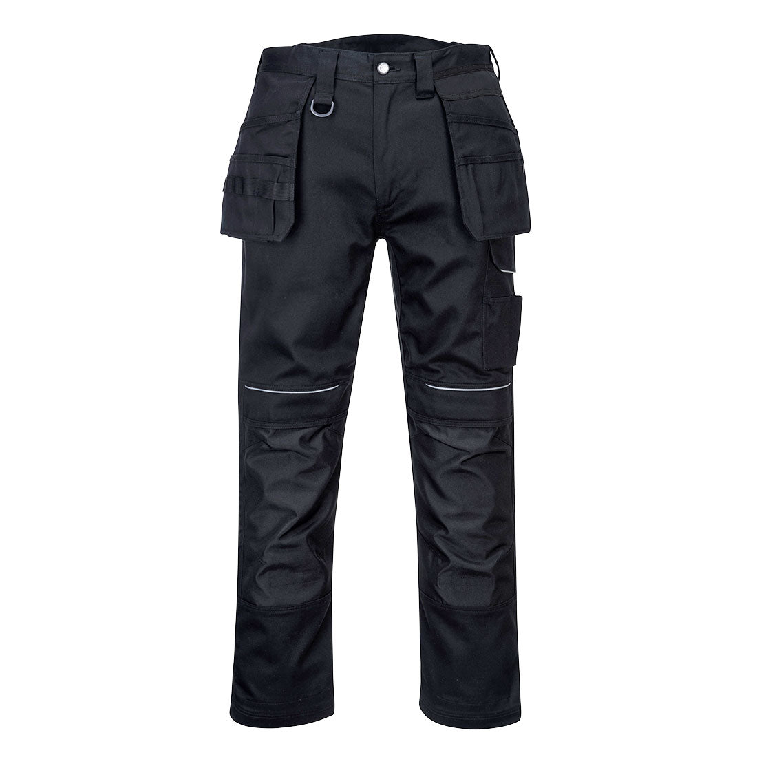 Portwest PW3 Cotton Work Holster Trousers in Black, main product image