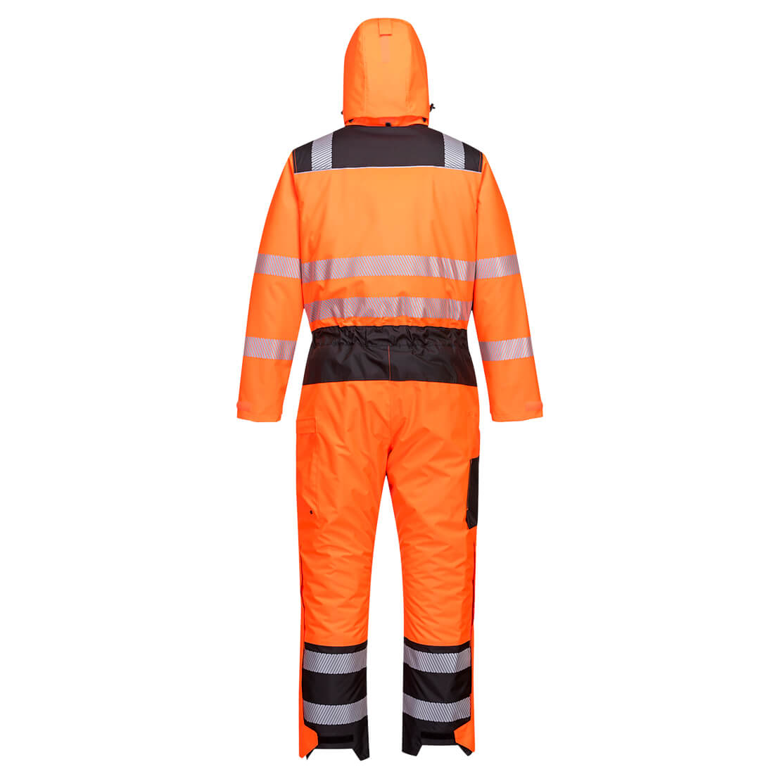 Portwest PW352 PW3 Hi-Vis Winter Coverall in Orange/Black, back view
