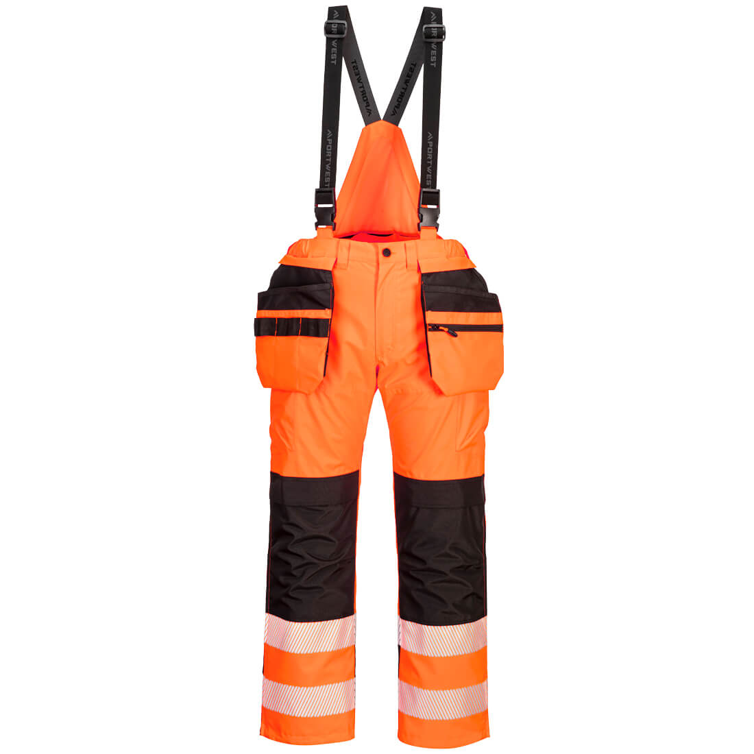 Portwest PW3 Hi-Vis Rain Trousers in Orange/Black, main product image