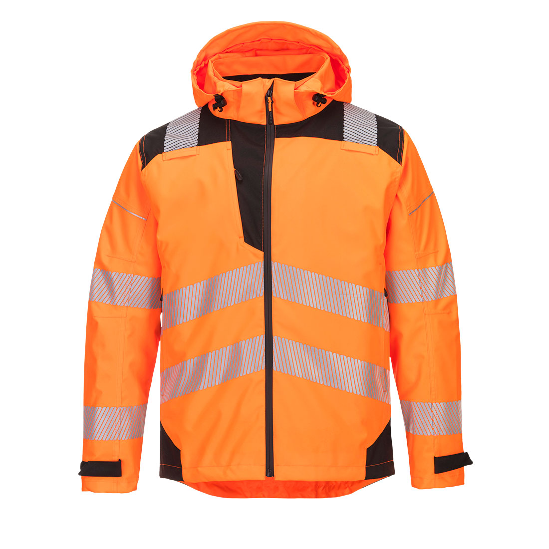 Portwest PW3 Hi-Vis Extreme Rain Jacket in Orange/Black, main product image