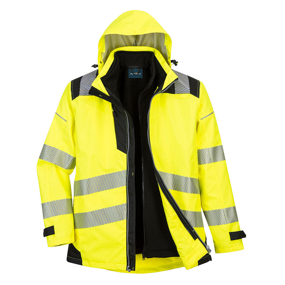 Portwest PW3 Hi-Vis 3-in-1 Jacket in Yellow/Black, image 2