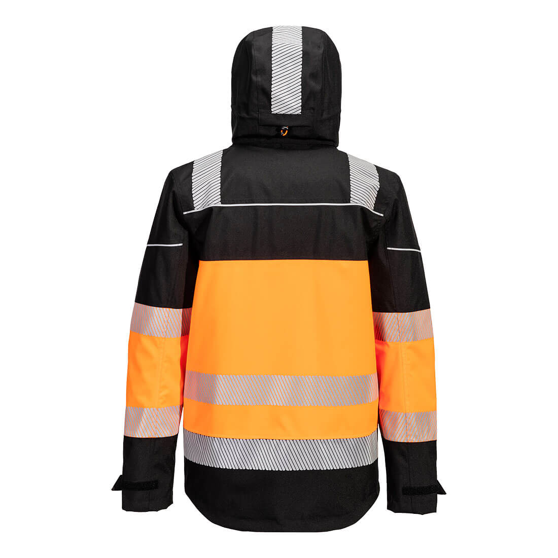 Portwest PW368 PW3 Hi-Vis Class 1 Extreme Rain Jacket in Orange/Black, back view
