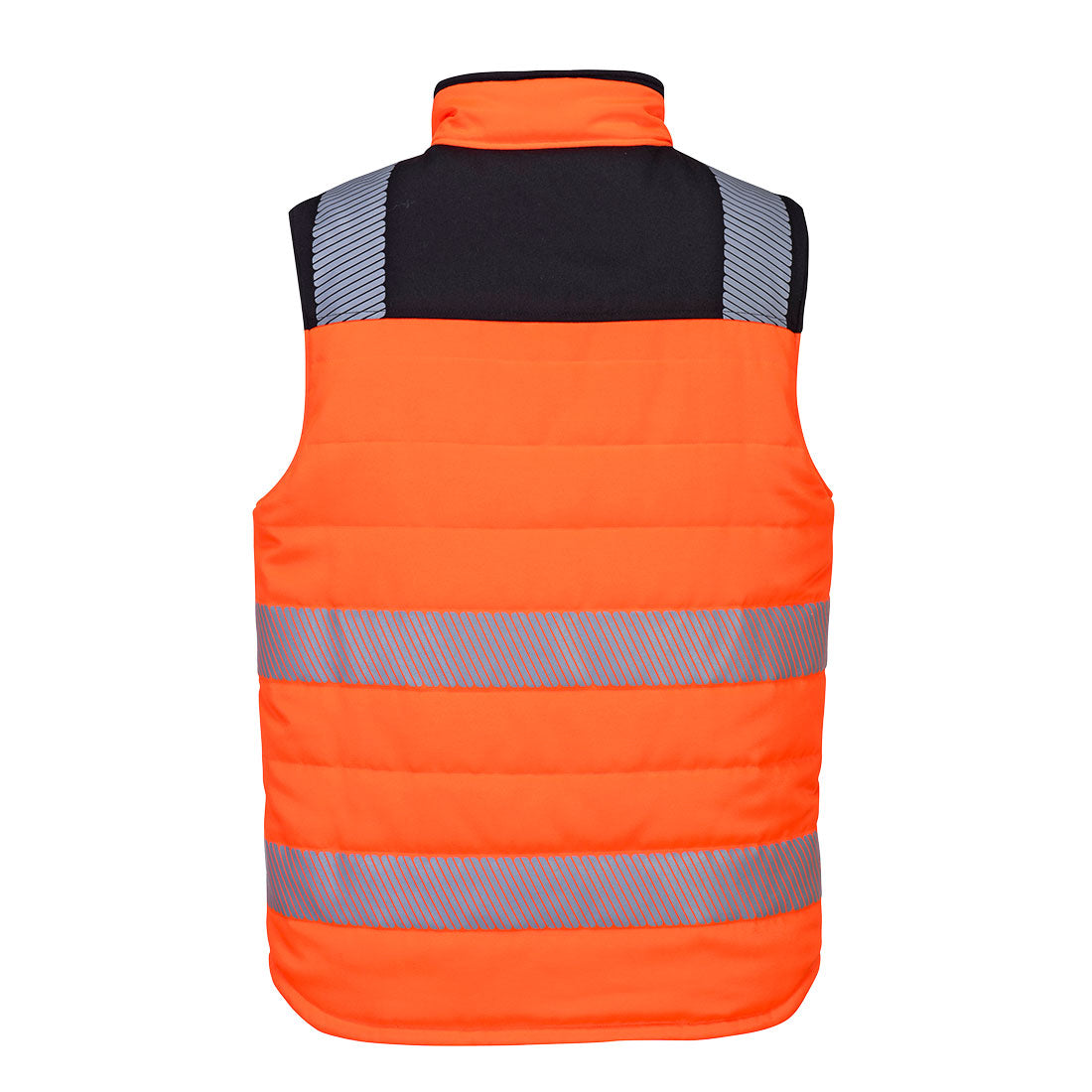 Portwest PW374 PW3 Hi-Vis Reversible Bodywarmer in Orange/Black, back view